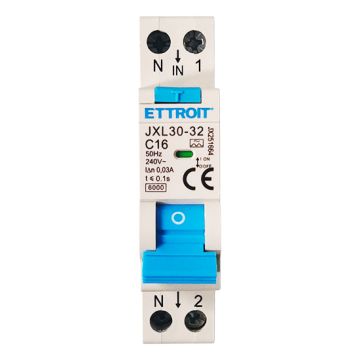 ETTROIT 1P+N 16A 30mA 220V 6kA Differenzial-Leistungsschalter Klasse A – Code JX251664