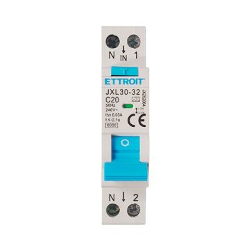 ETTROIT JX252064 Differenzial-Leistungsschalter 1P+N 20A 30mA 220V 6kA Klasse A