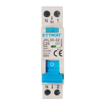 ETTROIT JX252564 Differenzial-Leistungsschalter 1P+N 25A 30mA 220V 6kA Klasse A
