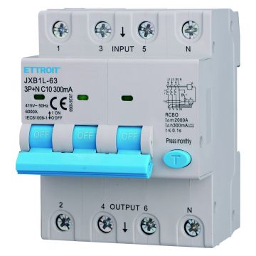 ETTROIT 3P+N 10A 300mA 380V-6KA KLASSE A Leistungsschalter - JX261068