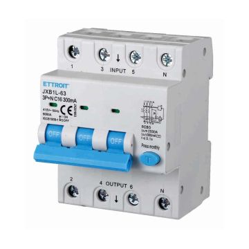 ETTROIT Differenzialer magnetischer Thermoschalter 3P+N 16A 300mA 380V-6KA JX261663