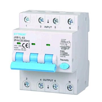 Differentialschutzschalter 3P+N 32A 6kA 300mA 380V 4 DIN-Module Ettroit JX263263