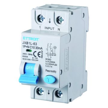 ETTROIT Differenzialer magnetischer Thermoschalter 1P+N 10A 30mA 220V-6KA KLASSE A - JX271064