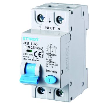 ETTROIT Differenzialer magnetischer Thermoschalter 1P+N 20A 30mA 220V 6KA KLASSE A – JX272064