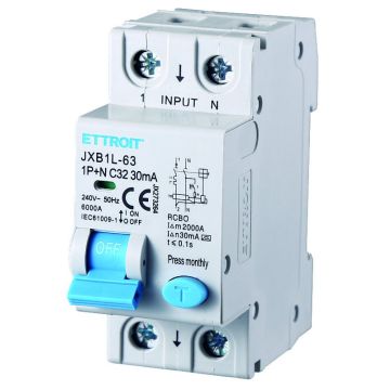 ETTROIT Differenzialer magnetischer Thermoschalter 1P+N 32A 30mA 220V 6KA KLASSE A - JX273264