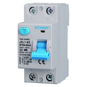 ETTROIT Pure Differenzial-Leistungsschalter 2P 63A 30mA 220V-6KA Kurve F - JX3263610