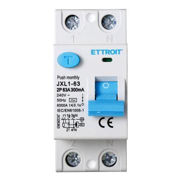 ETTROIT Reiner Fehlerstromschutzschalter 2P 63A 300mA 220V 6KA - JX326363