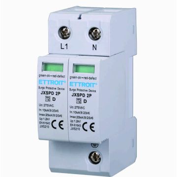 ETTROIT Überspannungsableiter 220 V T2 2P 275 V 10KA-20KA 2 DIN-Module JX5210