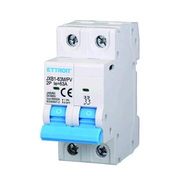 Photovoltaischer magnetischer Thermoschalter 2P DC 500V 63A 6kA belegt 2 DIN-Module Ettroit JX6263