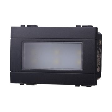 ETTROIT LED-Stufenleuchte 6000K Schwarz Space Serie Kompatibel mit BTicino Living LN0303