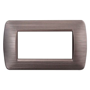 ETTROIT 4-Sitzer 4P Kunststoffplatte, Farbe Satinbronze, kompatibel mit Bticino Living Light – LN85410