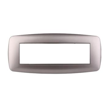 Ettroit Bticino Livinglight kompatible Platte 7 schlanke Kunststoffmodule, Titanfarbe - LN87708
