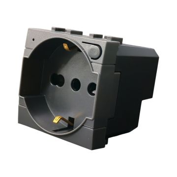 ETTROIT 16A Smart WiFi Schuko-Steckdose mit Verbrauchsüberwachung, kompatibel mit BTicino Living Light, Schwarz - TUYA Smart LNWF2102