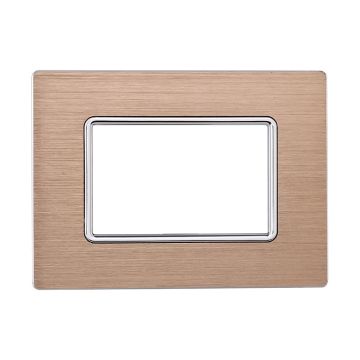 ETTROIT MT86311 3P Aluminiumplatte, goldfarben, kompatibel mit Bticino Matix