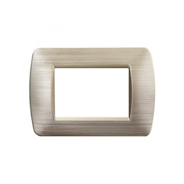 ETTROIT 3-Platz-Teller SPACE 3P-Serie aus satingoldenem Kunststoff, kompatibel mit Bticino Living Light LN85311