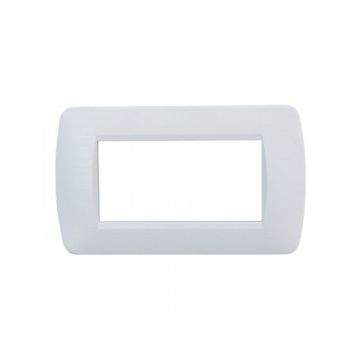ETTROIT Space-Serie 4-Platz-Abdeckplatte aus weißem satiniertem Kunststoff, kompatibel mit der Living-Leuchte LN85401