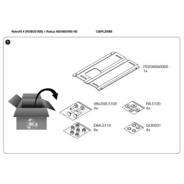 Schönes CBIPLERB6 Nachrüstset mit 4 Adapterplatten für Robus 400/600/600 HS