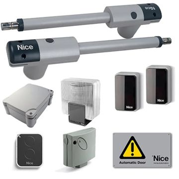 Nice TOO3000KCE 230V Drehtor-Antriebsset für Flügel bis zu 3 m Breite und 300 kg Gewicht mit Lichtschranken und Blinklicht