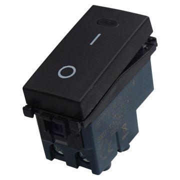 ETTROIT 2P 16A 0-1 bipolarer Schalter, Farbe schwarz, kompatibel mit Vimar Arke VA0402