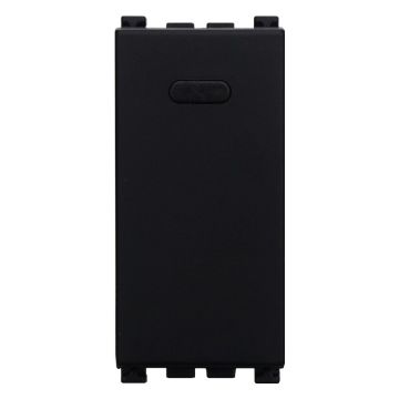 ETTROIT Einpoliger Drucktaster 1P 16A Farbe Schwarz Kompatibel mit Vimar Arke - VA1001