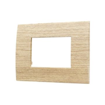 ETTROIT Kunststoffplatte 3P Helles Holz Farbe Venus Serie Kompatibel mit Vimar Arke VA83304