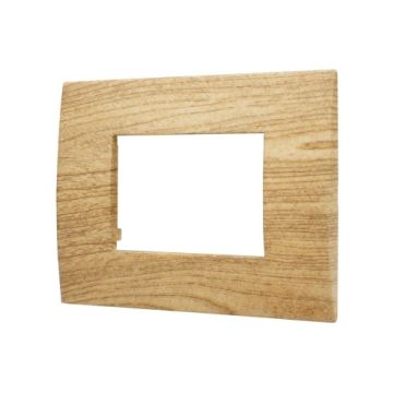 ETTROIT 3P Kunststoffplatte, dunkle Holzfarbe, Venus-Serie, kompatibel mit Vimar Arke VA83305