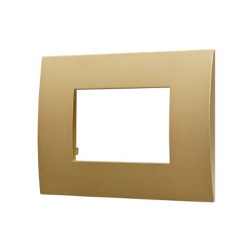ETTROIT Kunststoffplatte Venus Serie 3P Goldfarbe Kompatibel mit Vimar Arke VA83311