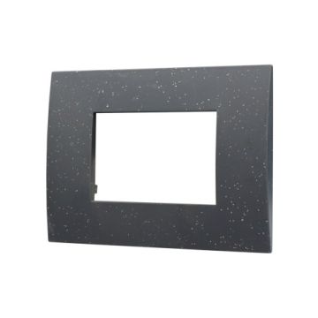 ETTROIT VA83324 Kunststoffplatte Venus Serie 3P, Farbe Hellschwarz, kompatibel mit Vimar Arke