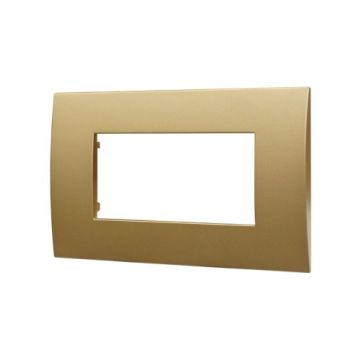 ETTROIT 4p Kunststoffplatte Venus Serie 4 Plätze Goldfarbe Kompatibel mit Vimar Arke VA83411