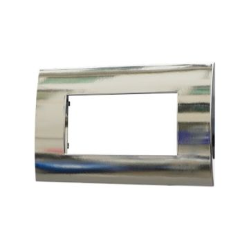 ETTROIT Kunststoffplatte 4P, Farbe Chrom poliert, kompatibel mit Vimar Arke VA83413