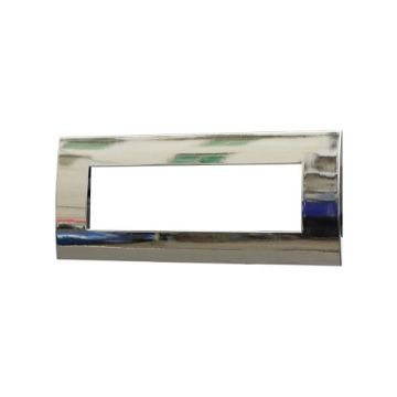 Ettroit VA83713 Abdeckplatte Serie Venus, 7 Module, Kunststoff, Chrom, kompatibel mit Serie Vimar Arkè