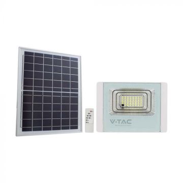 V-TAC 20W LED-Strahler mit Solarpanel und Fernbedienung, austauschbarer Akku 4000K weiß - 10408