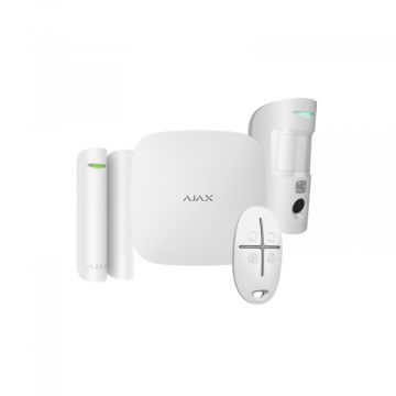 Ajax StarterKit Cam HDR (8EU) ASP Professionelles drahtloses Alarmsystem 2G Weiß GPRS/Ethernet – Code 156253.381.WH1