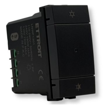 ETTROIT Smart Wifi Schalter/Dimmer Verbunden Tuya App Schwarz Farbe Kompatibel mit Living Light LNWF1301