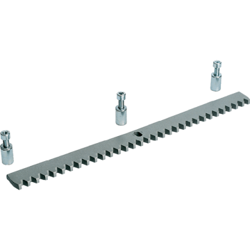 Modul 4 - Zahnstange aus Metall mit 3 Abstandsbolzen 30*12mm