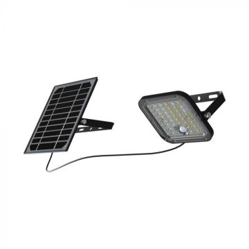 V-TAC VT-411 10W schwarzer LED-Strahler mit Solarpanel und Fernbedienung Projektor mit Bewegungssensor 6000K - 10313