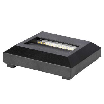 V-TAC VT-1152 2W LED Wandleuchte naturweiß 4000K quadratisch schwarz IP65 - SKU 211322