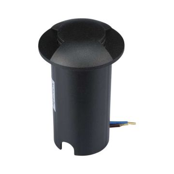 V-TAC VT-1161 1 W 2 Strahlen warmweiß 3000 K rund Aluminium schwarz IP67 begehbarer LED-Strahler - sku 211466