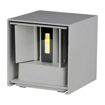 V-TAC VT-759 5W LED-Wandleuchte, quadratisch, doppelter, verstellbarer Lichtkegel, 4000K, satiniertes Grau, Schutzart IP65, Artikelnummer 217089
