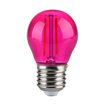 V-TAC VT-2132 Rosa LED-Glühbirne 2W E27 G45 farbiges Glasfilament Rosa - SKU 217410