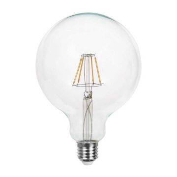 V-TAC VT-2143 LED-Glühbirne Globus transparent Filament 12W E27 G125 kaltweiß 6500K - SKU 217455