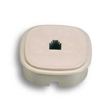 Telefon-Wand-/Unterputzdose für 1 Stecker 6/4c Farbe elfenbein Fanton 22240