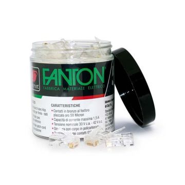 Kit 50Stk. Stecker RJ45 UTP Cat.5e + 10Stk. Hülle Fanton 23720B Kit 50Stk. Stecker RJ45 UTP Cat.5e + 10Stk. Hülle Fanton 23720B