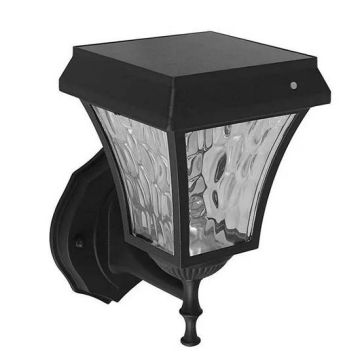 V-TAC VT-982 2W LED-Solar-Garten Wandleuchte Licht facing up 110LM Farbwechsel 3IN1 schalter schwarzer Körper Wasserdicht IP65  - SKU 2889