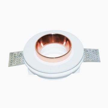 V-TAC VT-866 GU10-GU5.3 gehäuse rund eingelassener weißer Gips mit metall Roségold für spotlights - SKU 3145