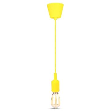 V-TAC VT-7228 Dekorativer Lampenhalter aus Silikon 1MT E27 Anschluss gelbe Farbe Sku 3485
