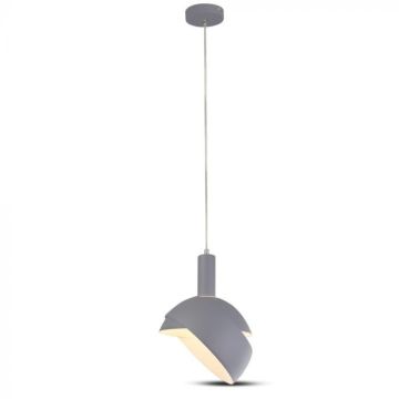 V-TAC VT-7100-G LED-Kronleuchter mit Lampenschirm E14 Pendelleuchte aus Kunststoff + Aluminium Ø180 mm mattgraue Farbe SKU 3922