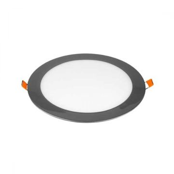 V-TAC VT-1807CH 18W led smd downlight-Panel rund chrom warmweiß 3000K + Driver - SKU 6346