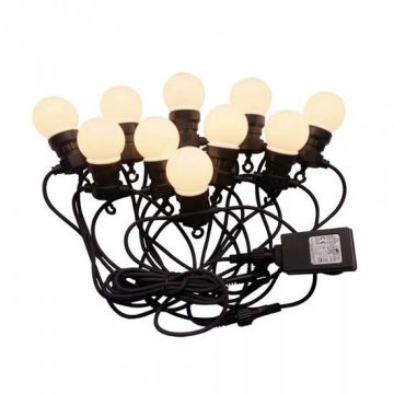V-TAC VT-71020 LED-Lichterkette 10 m mit 20 Mini-Kugelbirnen 0,5 W 3000 K, anschließbar an Shucko-Fassung IP44 - sku 217439