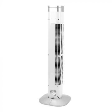 V-TAC VT-5536 Turmventilator 55 W 92 cm mit Temperaturanzeige und ABS-Fernbedienung, weiße Farbe, IP20 – Artikelnummer 7900